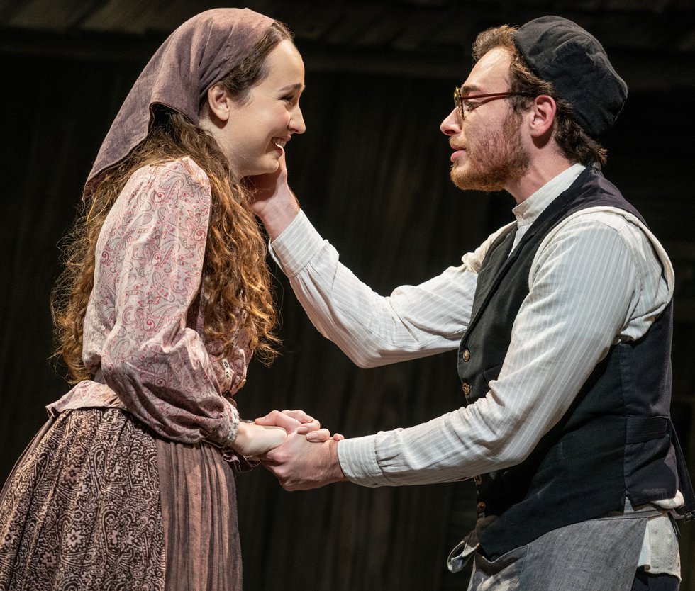 Kelly Gabrielle Murphy (Tzeitel) and Daniel Kushner (Motel) in the North American Tour of FIDDLER ON THE ROOF - Photo by Joan Marcus (0118r).jpg