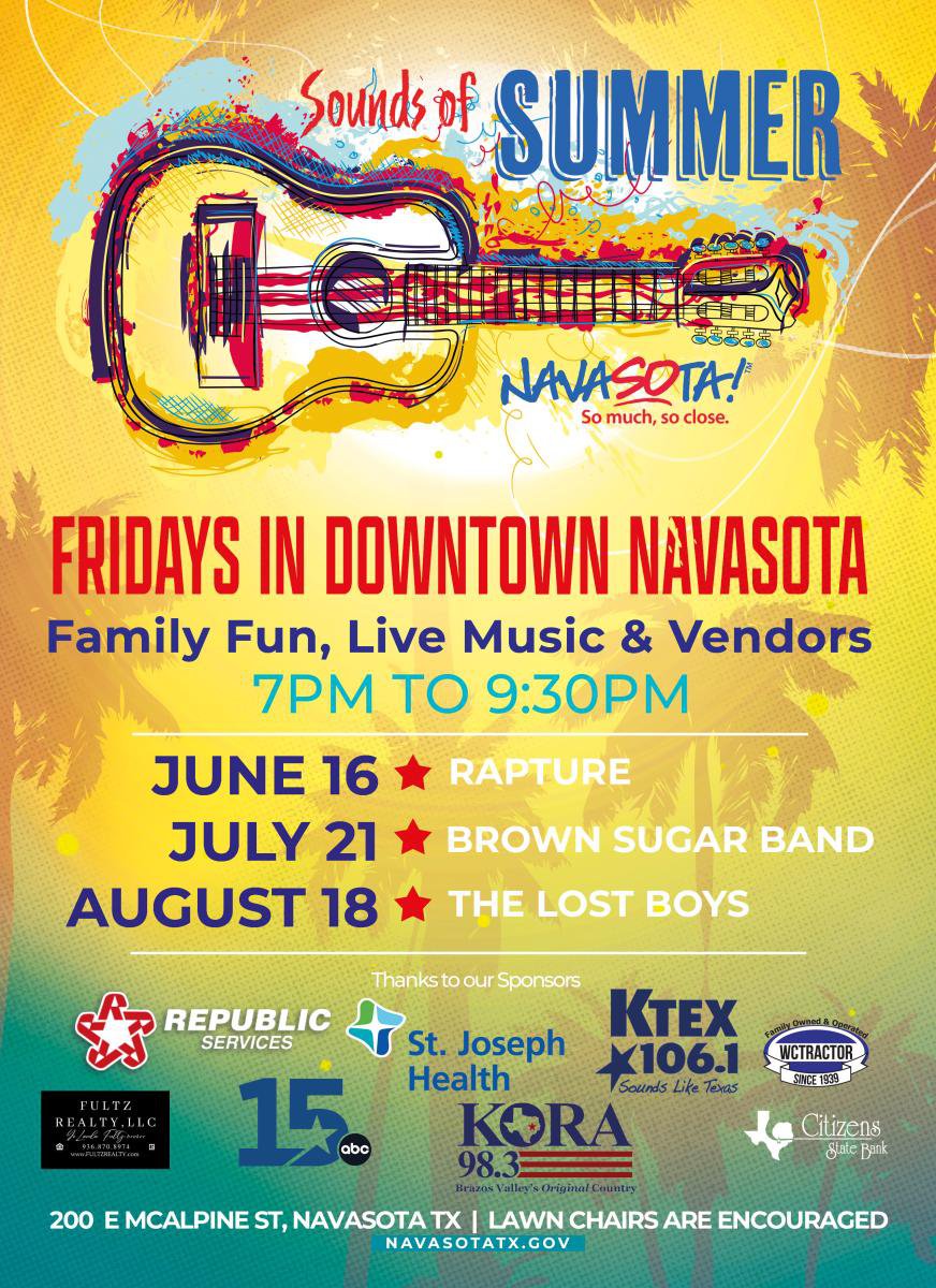 City of Navasota announces Sounds of Summer concert series line up